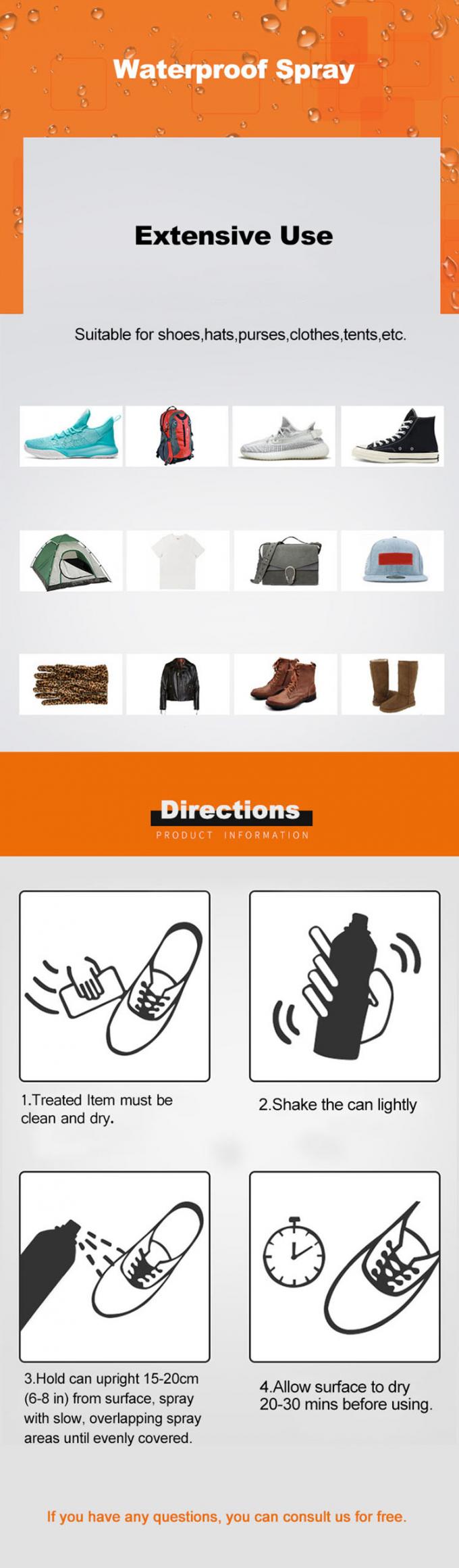 200ML Kain Cair Aeropak Semprot Tahan Air ISO9001 REACH 3