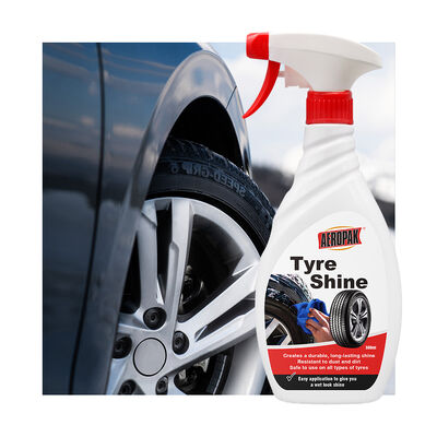 Aeropak 500ml Ban Foam Cleaner Shine Spray Memulihkan Warna Hitam Dalam Glossy untuk Perlindungan UV Ban SUV Mobil 3 Tahun