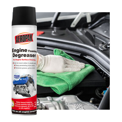 Aeropak 650ml Aerosol Foaming Engine Cleaner Spray Penghapusan Cepat noda minyak berat Mesin lama tanpa bau 3 tahun kadaluarsa