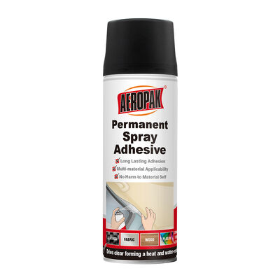 Aeropak 200Ml Semprotan Lem Perekat Permanen Transparan Khusus Kain Aerosol Cakupan Semprotan Tinggi untuk Perekat Sealant