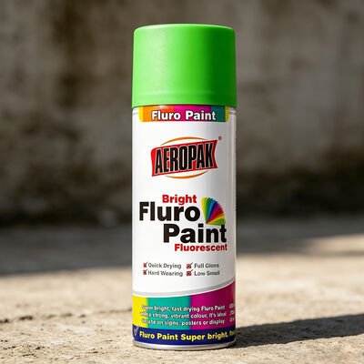Aeropak 400ml Akrilik Visibilitas Tinggi Neon Warna Grosir Label Pribadi Cat Fluoresen Semprot Pengecoran Keamanan Merek DIY Proyek